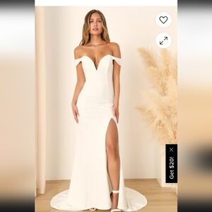 Elegant White Off-Shoulder Gown